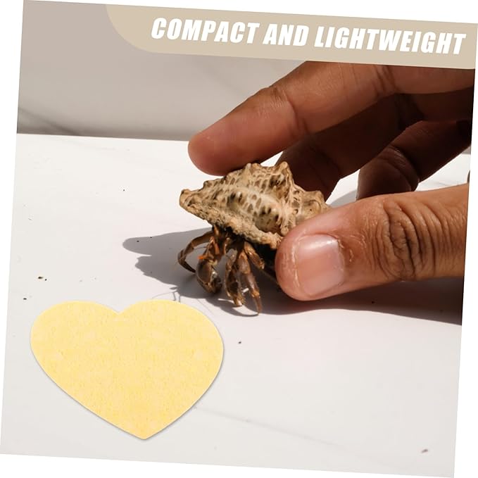 YARNOW 10pcs Unbleached Heart Shape Crab Sponges Safe Drinking Humidity Maintenance for Reptile Tanks Versatile Terrarium Accessories for Crabs and Pets