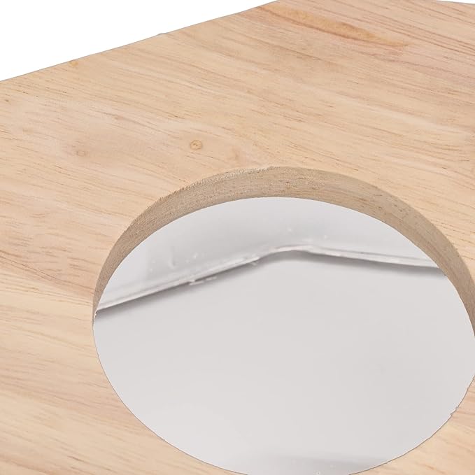 Pssopp Hamster Bath Box, Right Angle Fan Acrylic Safe Hamster Sand Bathroom with Wood Cover for and Other Small Pet Hamster