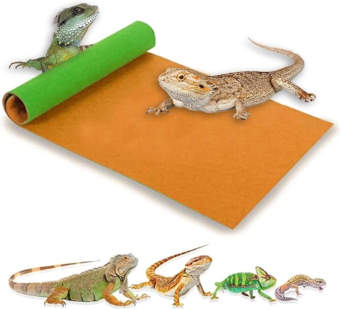 Tfwadmx 3 Pcs Reversible Reptile Carpet Mat 23.6" x 15.7" Terrarium Bedding Substrate Liner Reptile Cage Mat Supplies for Leopard Gecko Lizard Bearded Dragon Tortoise Snake Chameleon
