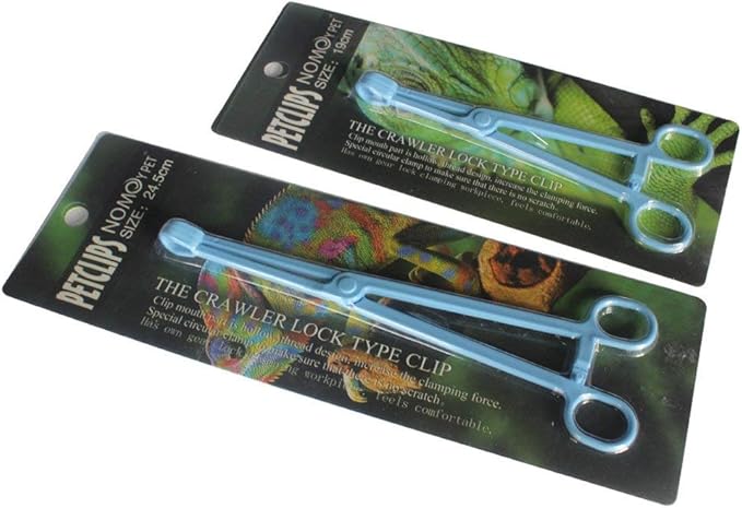 19cm/24cm Reptile Terrarium Plastic Tweezers Tongs Feeding Tool for Snakes Lizards Worm - 24cm 24cm