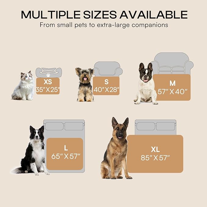 Luciphia Waterproof Blanket for Dog Washable Reversible Sherpa Fleece Throw Blanket for Bed Couch Soft Liquid Pee Proof Furniture Cover Protector for Small Medium Large Pet Cat Khaki 40" x 28"