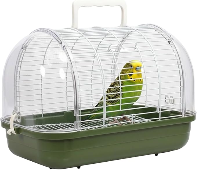 Travel Bird Cage - Transparent Bird Travel Carrier - Full View Cockatiel Cage | for Indoor Outdoor Balcony Living Room Park Parakeet Conure Canary Lovebird