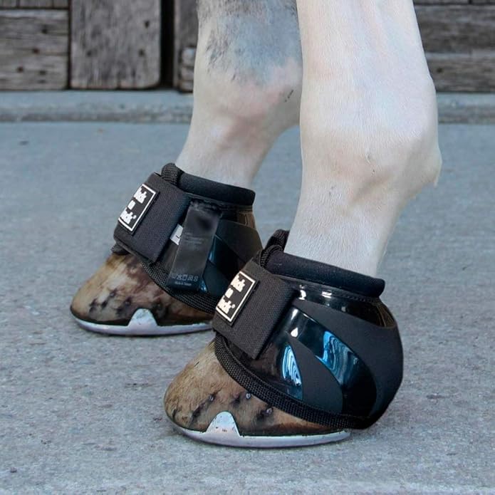 Back on Track mens Performance Equine Durable Rubber Horse Protective Pair of Hoof Bell Boots With Loop Closure