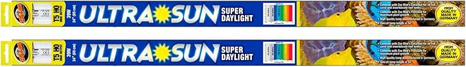 Zoo Med (2 Pack) Ultra Sun Trichromatic Super Daylight Bulb T5 High Output 39 Watts, 34-Inch