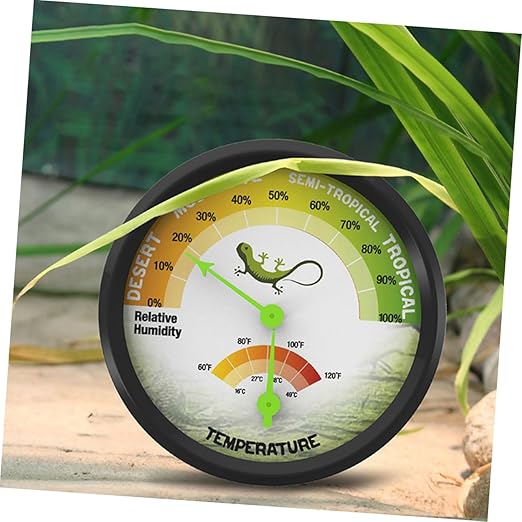 Abaodam High Precision Reptile Thermometer and Humidity Gauge Mechanical Hygrometer for Terrarium and Pet Boxes Easy Install No Battery Needed