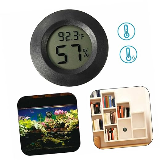 Garneck 4pc Digital Thermometer Hygrometer for Home Room Aquarium Reptile Temperature Sensor Portable Acrylic Humidity