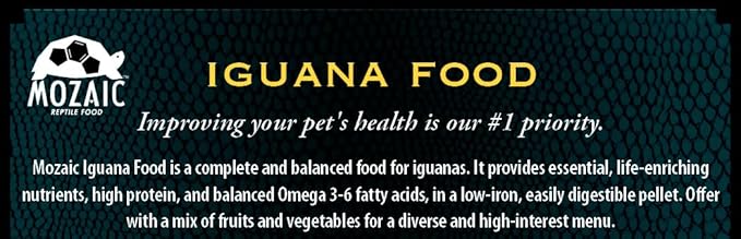 Mozaic Iguana Food | Food for Juvenile and Adult Iguanas | Small Red Pellet (1/8") | Complete Formulated Diet (14 Ounce (Pack of 1))