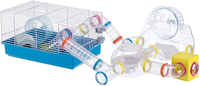 Ferplast Paula Small Hamster Cage | Fun & Interactive Cage Measures Measures 18.11L x 11.61W x 9.6H & Includes All Accessories