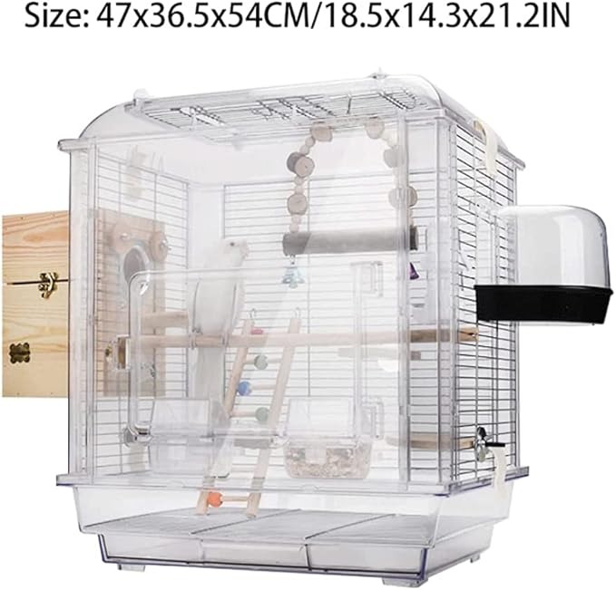Birdcages Clear Hanging Bird House Acrylic Bird Travel Carrier Cage Bird Carrier Feeding House Portable Bird Cages for Home,