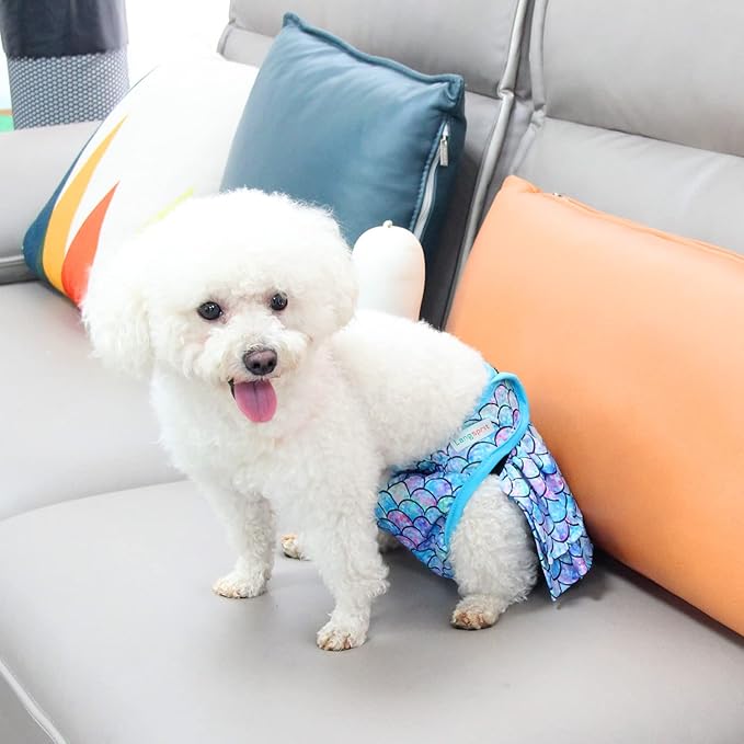 Langsprit Female Dog Diapers (3 Pack), Highly Absorbent, Reusable