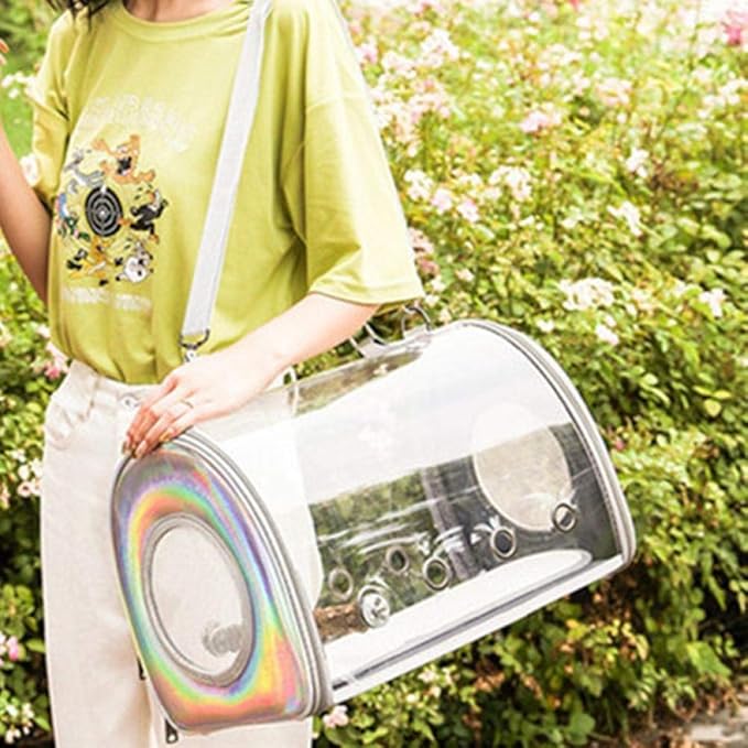 Bird Carriers Portable Pet Carrier Transparent Breathable Travel Cage Tote Bag Parrot Handbag Birds Travel Houlder Bag 1Pcs