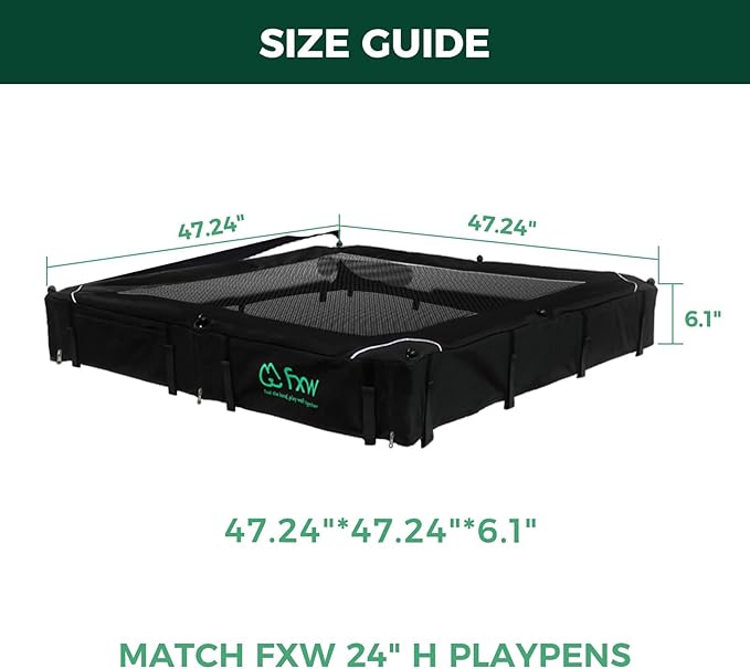 FXW Homeplus Unleashed Indoor Dog Playpen - Stress-Free and Safe Play, Heavy Duty 24 Inch 8 Panels with Playpen Cover for Puppy and Small Dogs, Black│Patented