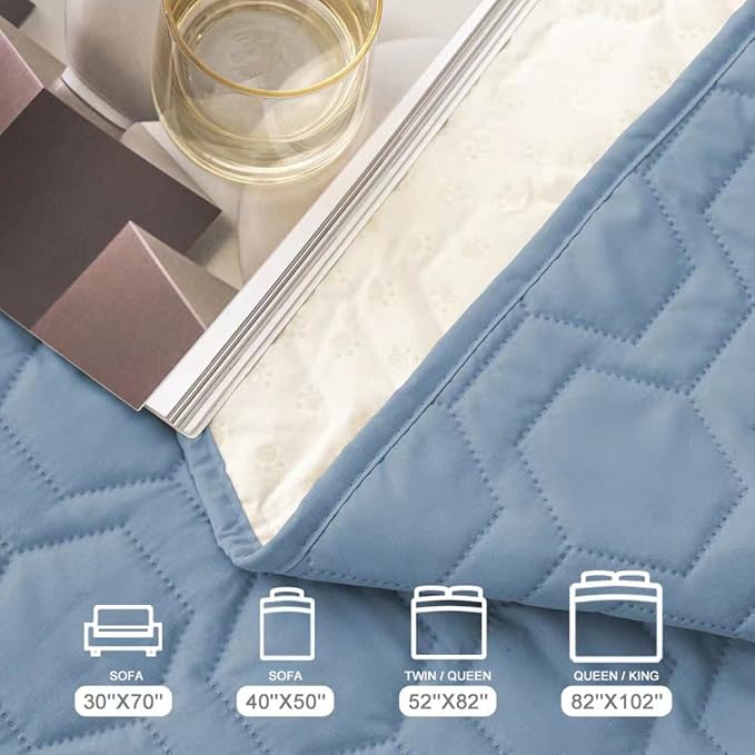 Tcksstex Waterproof and Anti-Slip Dog Bed Cover and Pet Blanket Sofa Pet Bed Mat ,car Incontinence Mattress Protectors Furniture Couch Cover for Most Cats Dogs, Pets(30x70-Stoneblue)
