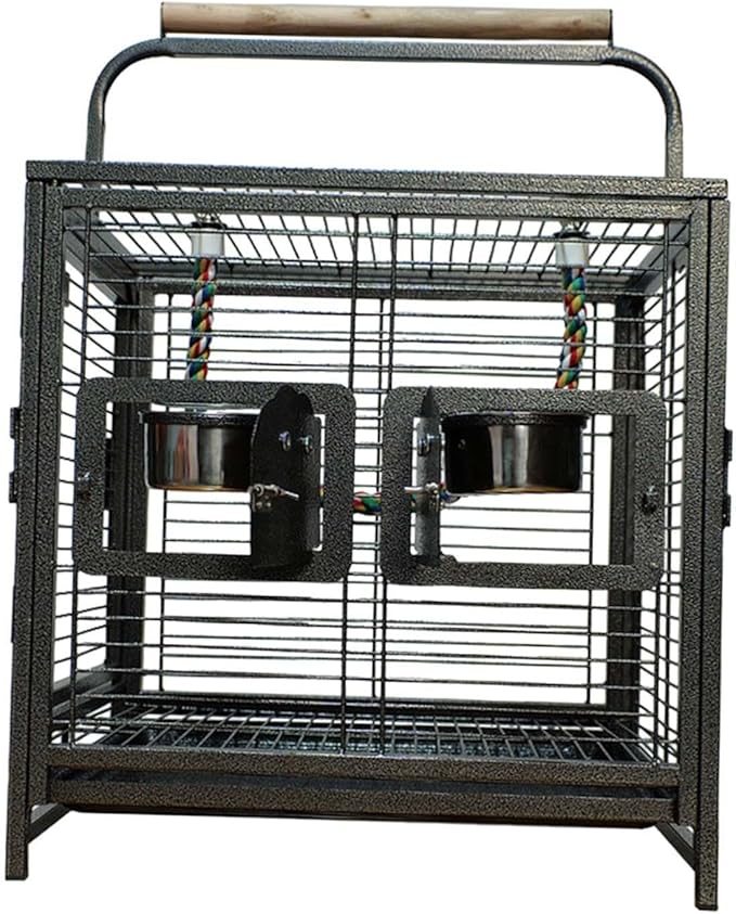 Pet Travel Cage Bird Carrier Sturdy Portable Birdcage with Handle for Sugar Gliders Hamsters Parakeets Canaries Small Parrots
