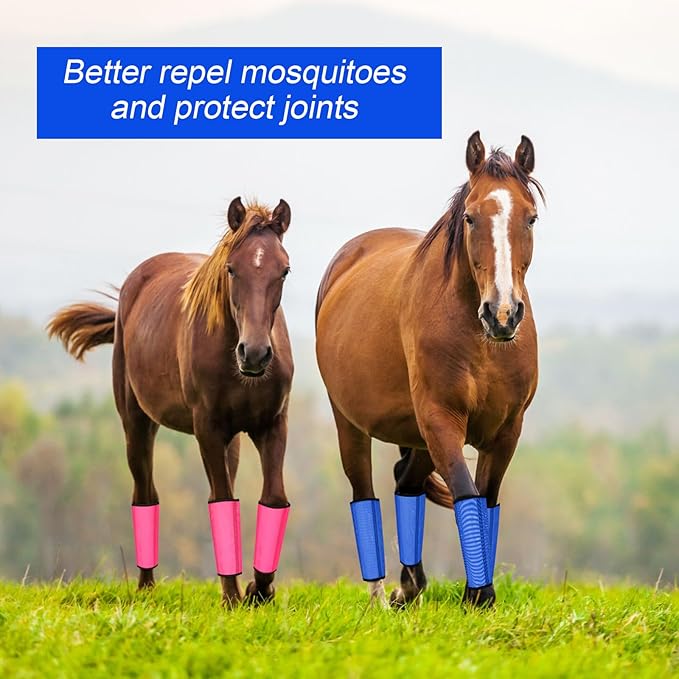 Set of 12 Mesh Fly Boots for Horse Breathable Mesh Horse Boots Protective Horse Leg Loose Wraps Horse Leggings for Preventing Flies and Mosquitoes Bites