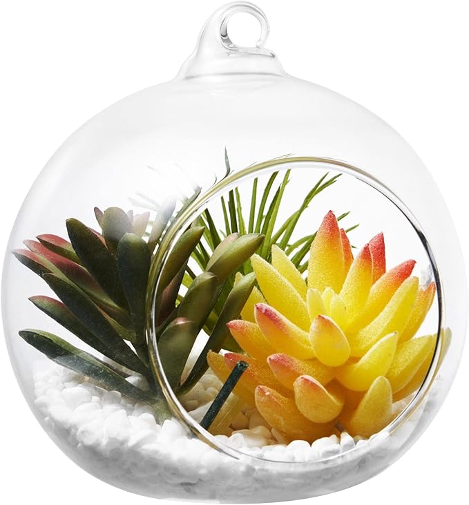 Hanging Candle Holder, Globe Tea Light Holder, Hanging Vase, Terrarium, Orbs Container, Micro Landscape DIY for Home, Office, Wedding (3.15" 6Pcs)