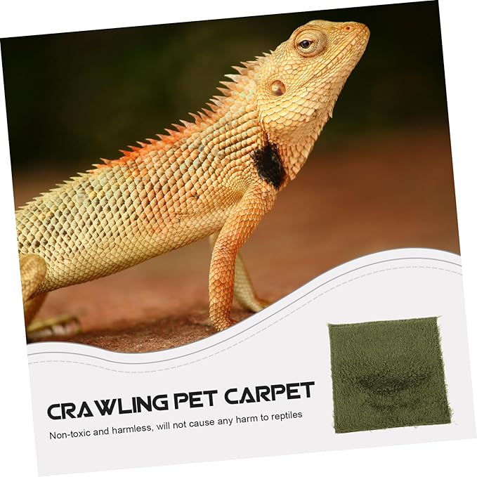 Reptile Carpet Mat for Bearded Dragon Lizard Tortoise Bedding Terrarium Liner Reusable Substrate Cut-to Climbing Pets and Amphibians