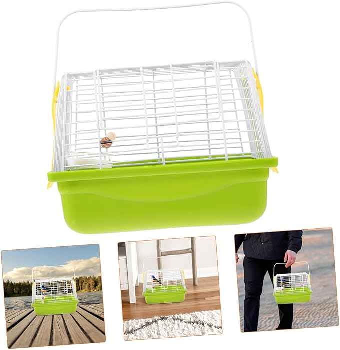 POPETPOP 1 Set Portable Parrot Travel Cage with Comfortable Handle Breathable Design for Birds for Parakeets and Cockatiels Convenient for Travel and Outdoor Use