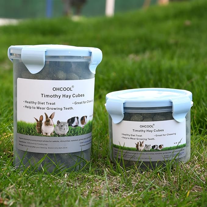Timothy Hay Cubes 5.7oz -100% Natural Timothy Hay Made for Rabbits Sulcata Tortoise Guinea Pig, 5.7 oz