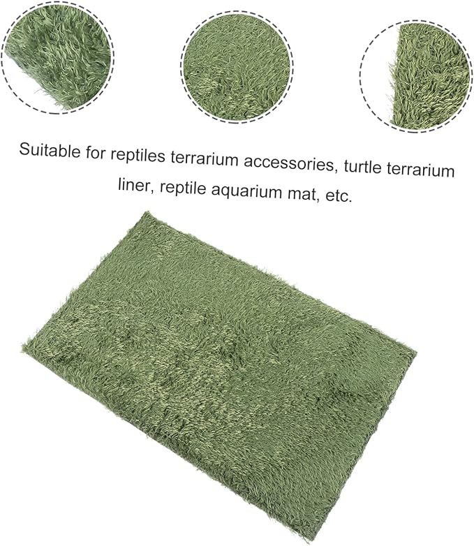 GANAZONO 2pcs Moss Mat Reptile Carpet for Gecko Tank Accessories Moss for Terrarium Reptile Substrate Hide