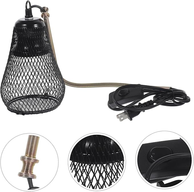 Reptile Heating Lamp Shade Scald Mesh Cover for Reptile Pet Lamps Durable Design Easy Installation Compatible with Various Bulbs for Turtles Rabbits Hamsters