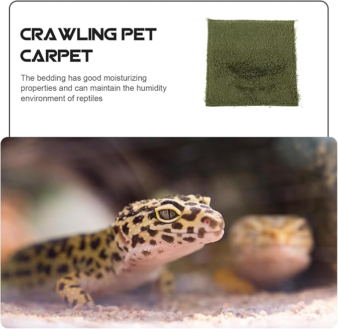 Luxshiny Reptile Carpet Mat Substrate Liner for Climbing Pets Non-Toxic Turtle Lizard Terrarium Bedding Fit Moss Liner for Bearded Dragons and Tortoises