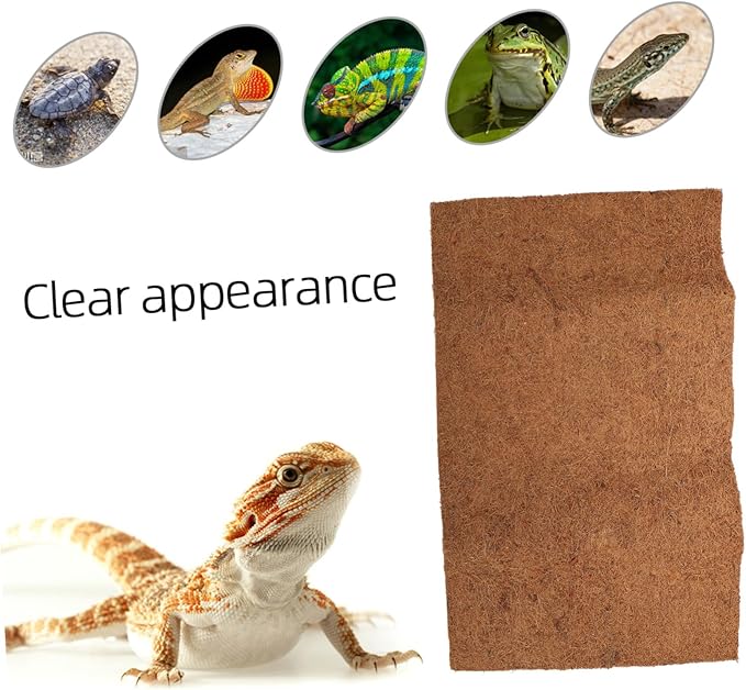 Sosoport Tropical Reptile Carpet Substrate for Reptile Tank Coconut Liner Pet Bed Mat