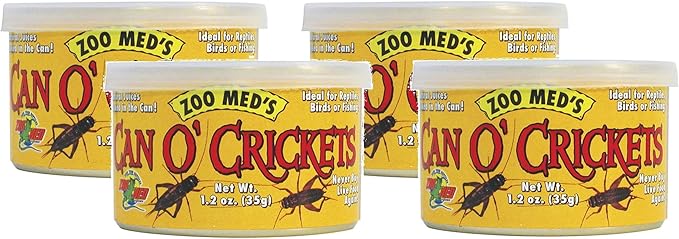 Zoo Med Laboratories 4 Pack of Can O Crickets Pet Food, 1.2 Ounces Per Can