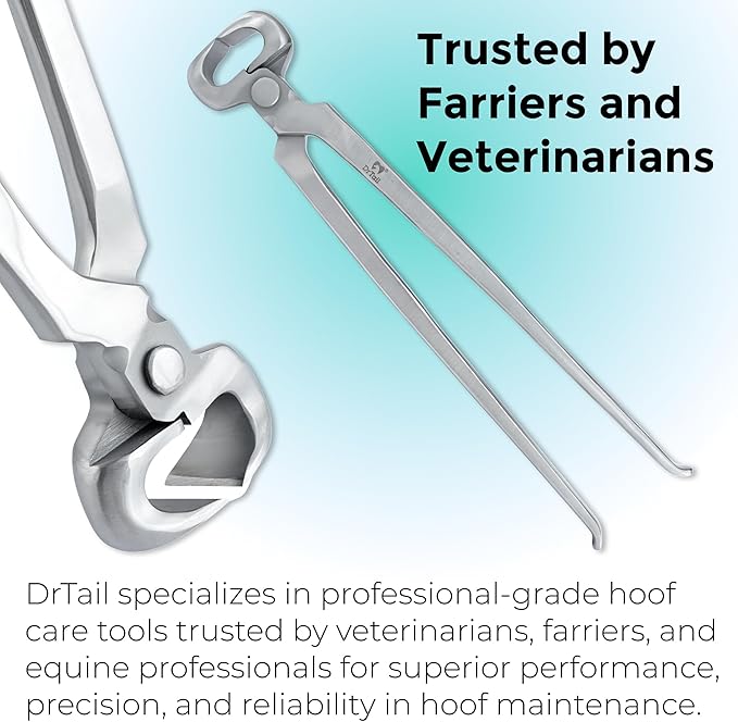 12" Hoof Nipper, Carbon Steel & Chrome Vanadium Farrier Tool for Horses – Durable, Sharp & Rust-Resistant