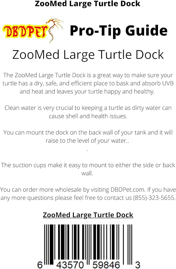 Large Floating Turtle Dock - Allow Your Aquatic Turtles to Get Some Fresh Air - Includes Attached DBDPet Pro-Tip Guide
