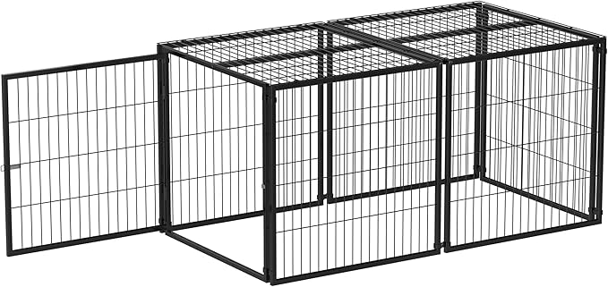 Rophefx Large Dog Crate, 63.7 Inch Metal Dog Pen Crates, Dog Kennels for Large Medium Dogs, Extra Large Dog Cage Indoor, Black(63.7" L x 31.7" W x 34.2" H)