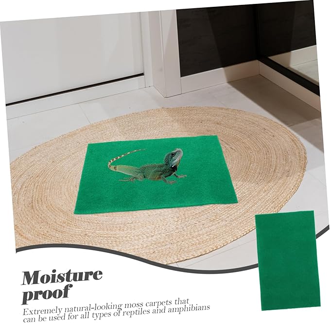 Garneck 2PCS Reptile Mat Wear-Resistant Tortoise Bedding Convenient Snake Carpet Moisture-Absorbing Terrarium Liner for Lizards Snakes and Turtles