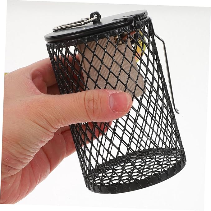 POPETPOP Reptile Heat Lamp Safety Cover Reptile Heating Lamp Scalding Net for Parrot Lizard Turtle Cage Us Standard Plug
