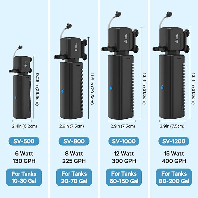 AquaMiracle Fish Tank Filter with Timer & Filter Sponge, 400GPH U - V Aquarium Filter with Aeration & Rainfall Modes, Effective Turtle Filter for Green Water Control (80-200 Gal Tank)