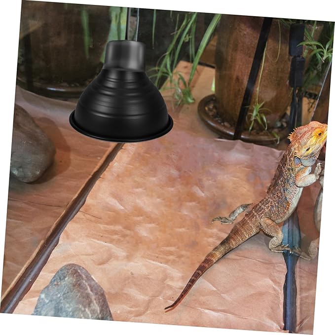 Luxshiny Reptile Heat Lamp Cover Reflector Dome for Lizards and Snakes Easy to Install Heat Lamp Protector Energy Efficient Insulation for Creating Healthy