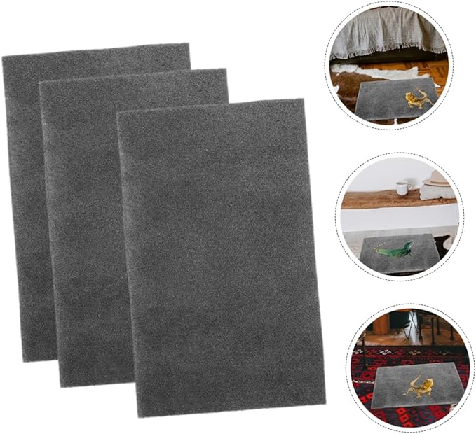 BESPORTBLE 3PCS Reptile Carpet Mat Water Absorbent Substrate for Tortoise Gecko Lizard Bearded Dragon Terrarium Bedding for Reptile Habitat