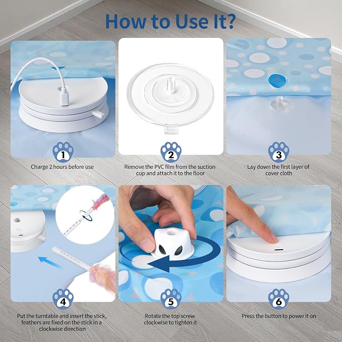 Interactive Cat Toys for Indoor Cats with Moving Concealed Feathers - Image 7