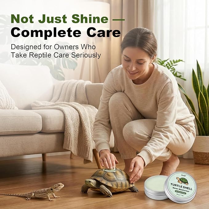 Reptile Shell Care Balm – Moisturizing Conditioner for Tortoise Shell & Lizard Skin – Hydrates Dry Shells in Tanks, Basking Areas & Low Humidity Environments
