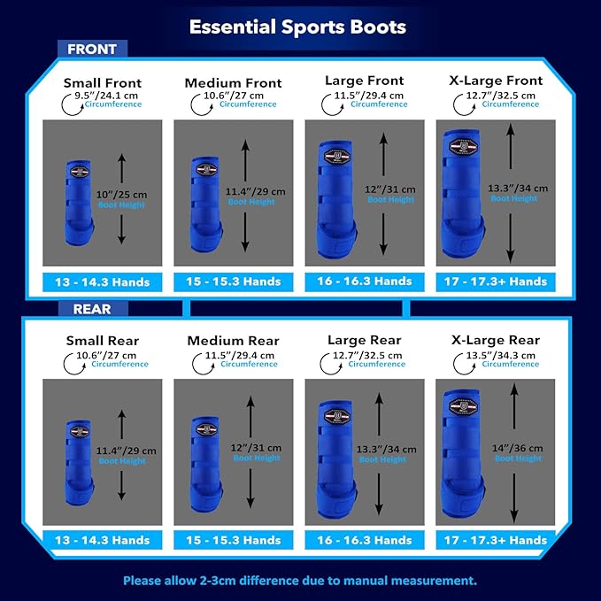 Harrison Howard Horse Sport Medicine Front Shock-Absorbing Boots All-Round Lower Limb Protection & Support Sport Boots Perfect for Endurance Training and Performance Pack of 2 Aquamarine M