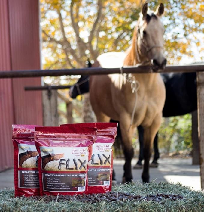 Flix 9 lb, 100% Flaxseed Healthy Treats for Horses, High in Omega-3 Horse Treats