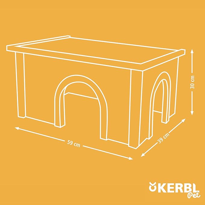 Kerbl 81773 Rodent House XL, 64 x 42 x 10 cm, Wood Color