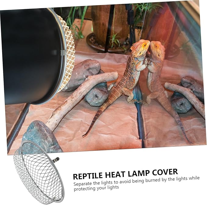 FRCOLOR 2pcs Reptile Heat Lamp Mesh Cover Protective Shade for Reptile Box Easy to Install for Basking Turtles and Lizards Safe and Practical Heating