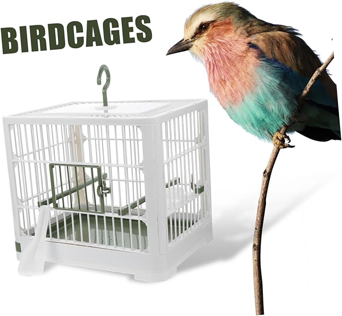 SUPVOX Portable Bird Travel Cage Compact Foldable Carrier for Parrots Parakeets Small Birds with Structure Easy to Clean Carry for Travel