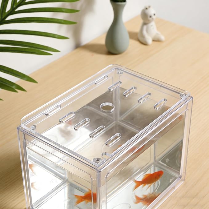 Transparent Aquarium Cover Lid: Acrylic Tank Top Panel with Holes for Breeder Tank Terrarium Aquarium and Small Aquatic Pet Living 20x14cm/7.9x5.5''