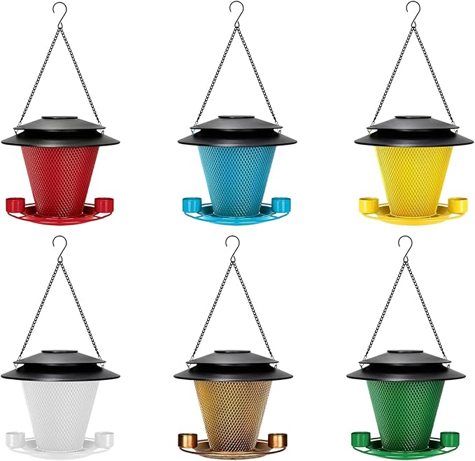 Garden Bird Feeder Weather Rain Protections Feeding Station with Water Bowl Hanging for Outdoor Wild