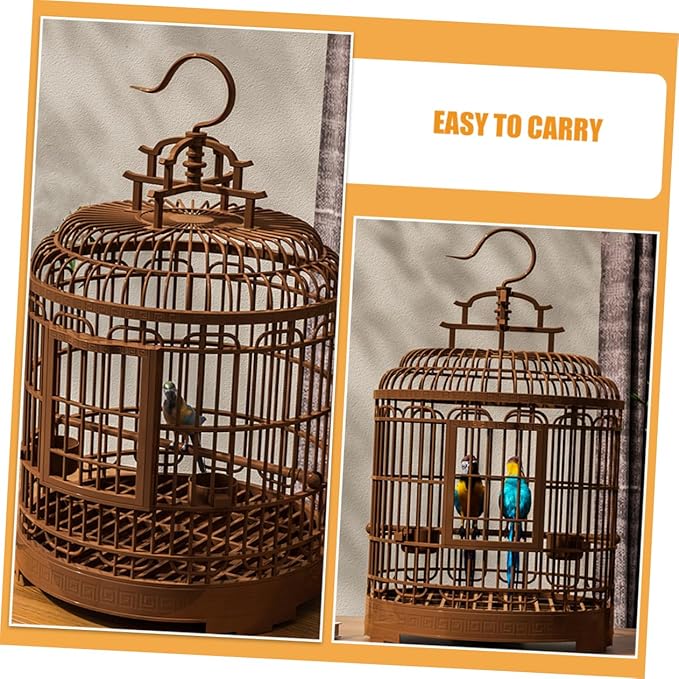 Sosoport Birdcage Villa Luxury Home Finch Cage Easy Cleaning Bottom Portable for Parrots Lovebirds