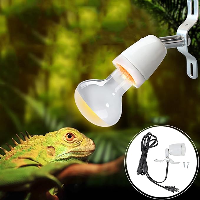 Yosoo Health Gear Heat Lamp Base, Reptile Heat Lamp Labor-Saving Easy To Use, Ceramic Heat Lamp Lder For Outdoor(U.S. Regulations, Transl)