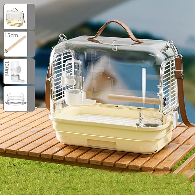 Bird Cage, Portable Bird Cages, Lightweight Waterproof Travel Bird Cage, Parrot Parakeet Carrier for Pets Outdoor and Shopping