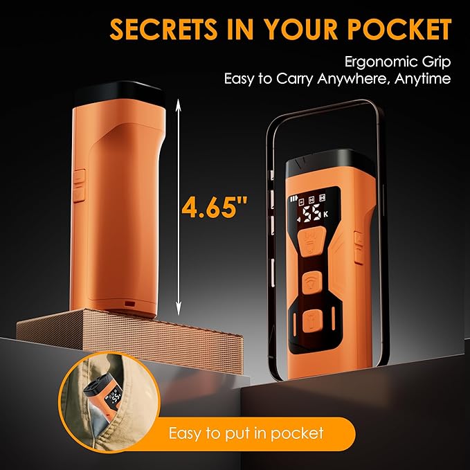 Dog Bark Deterrent Devices, 3X Ultrasonic Anti Barking Device for Dogs, 4 Frequencies 5 Training Modes 65ft Safer Alternatives to Bark Collars, Portable Design with Display for All Dogs (Orange)
