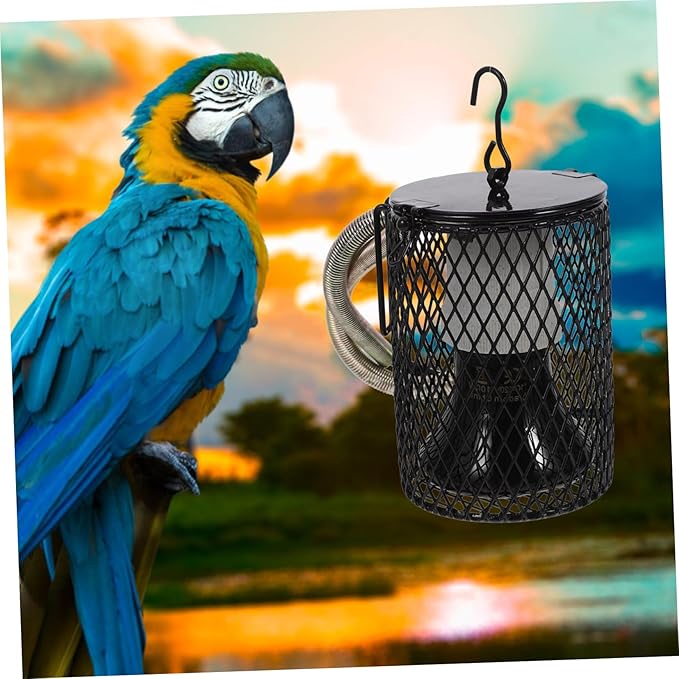 1set Lamp Cover for Reptiles Tortoise and Lizard Cage Heater Easy to Install and Scald- Lighting for Pet Safety